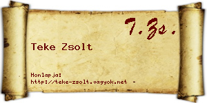Teke Zsolt névjegykártya